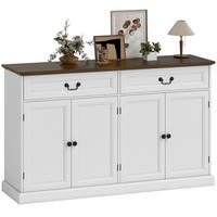 SIDEBOARD DE-11248 4 Türen Weiß/Braun - Weiß, Holzwerkstoff (140/85/40cm) - ComfortXL
