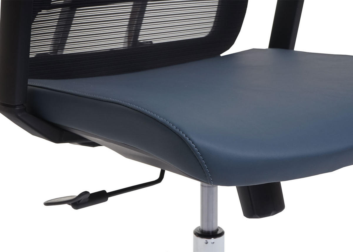 DREHSTUHL HxBxT 110x65x66cm Sitzhöhe 44cm ergonomisch Kunstleder Blau-Grau - Blaugrau, Kunststoff (65/110/66cm) - PROREGAL