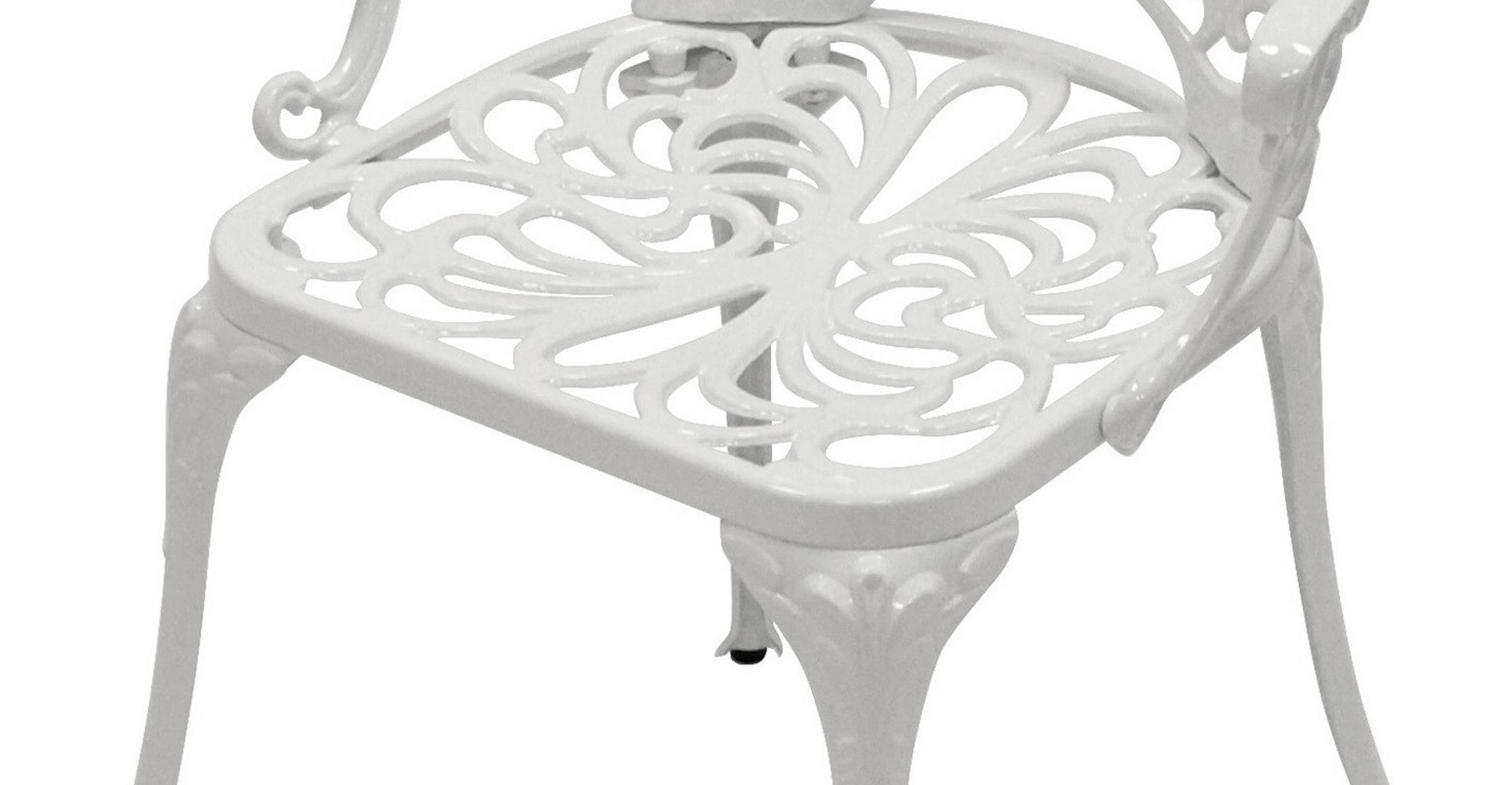 BISTROSTUHL Boulder - Jugendstil - Aluguss antik weiß - Weiß, Metall (58/90/53cm) - TPFGarden