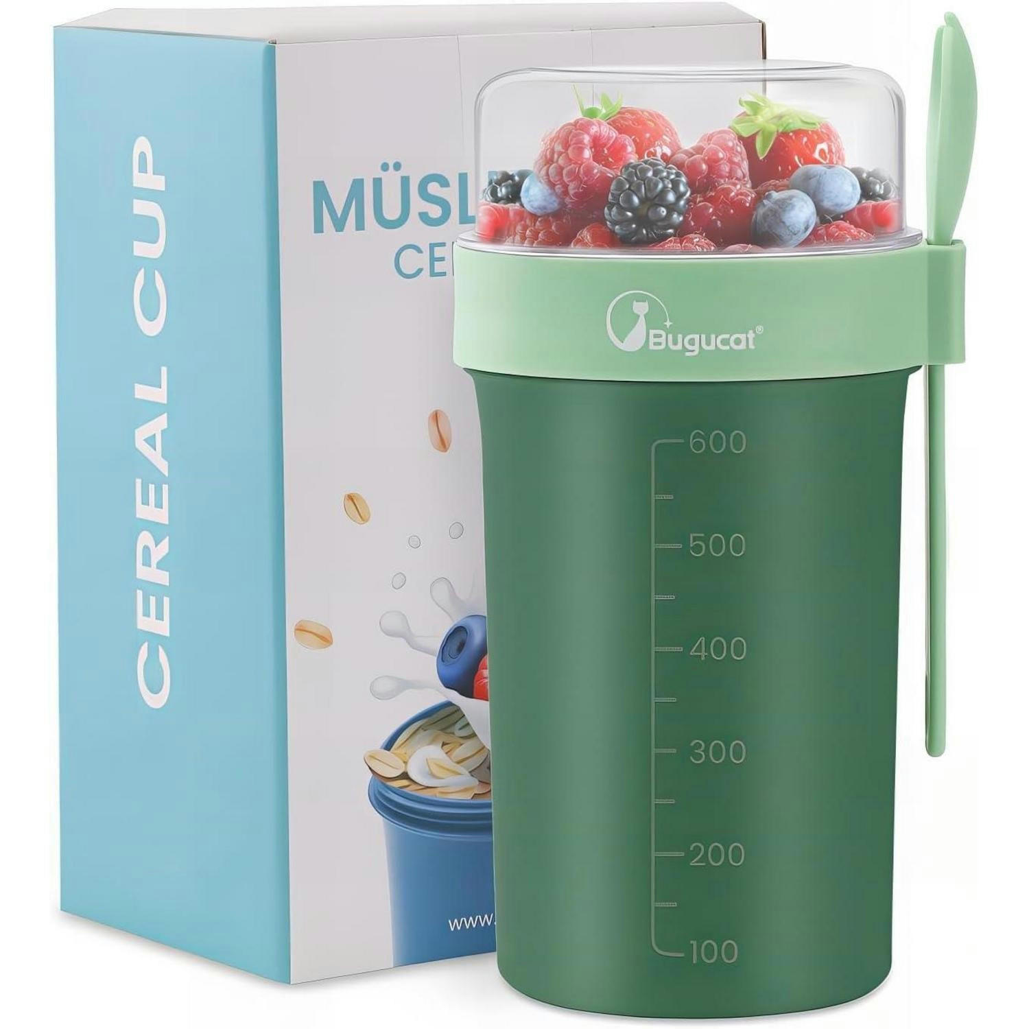 MÜSLIBECHER to Go 760ml + 230ml Grün - Grün, Kunststoff (11/21/10cm)