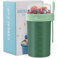 MÜSLIBECHER to Go 760ml + 230ml Grün - Grün, Kunststoff (11/21/10cm)