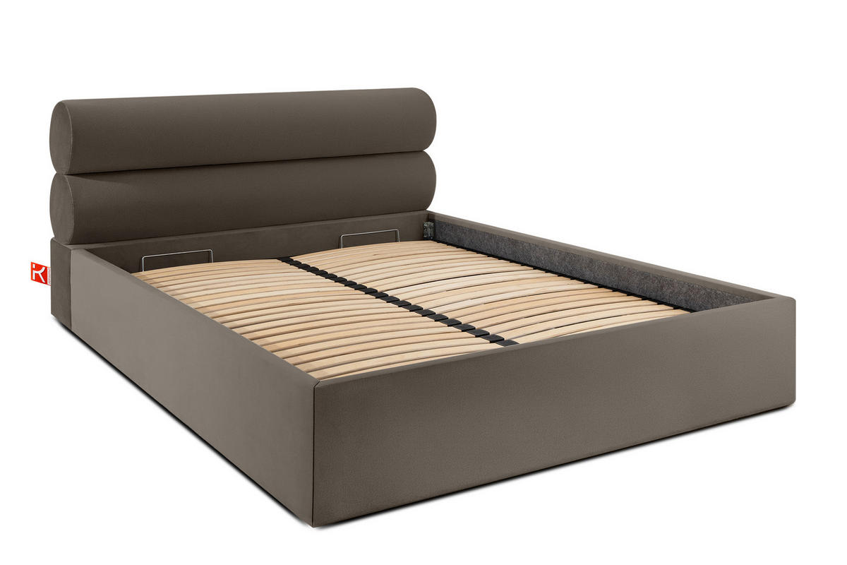 POLSTERBETT LUNEO - Schwarz/Braun, Holz/Holzwerkstoff (162/204cm) - KONSIMO®