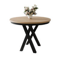 ESSTISCH DAST rund Eiche craft - Eichefarben/Schwarz, Holzwerkstoff/Metall (100/100/77cm) - Compleo24