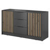 SIDEBOARD NELIANA 155/86/45 cm mit 3 Schubladen 2 Türen Graphitfarben - Graphitfarben, Holzwerkstoff (155/86/45cm) - MASSENO