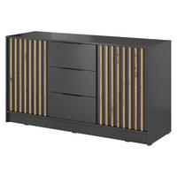 SIDEBOARD NELIANA 155/86/45 cm mit 3 Schubladen 2 Türen Graphitfarben - Graphitfarben, Holzwerkstoff (155/86/45cm) - MASSENO