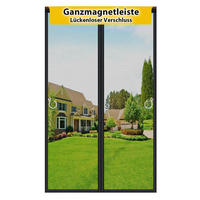 FLIEGENGITTER Balkontür 96 x 210 cm mit durchgehendem Magnetverschluss - Schwarz, Textil (96/210/1cm)
