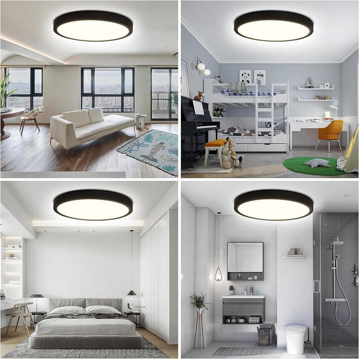 LED-DECKENLEUCHTE Hardy 23/23/3 cm - Schwarz, Kunststoff (23/23/3cm) - Nettlife