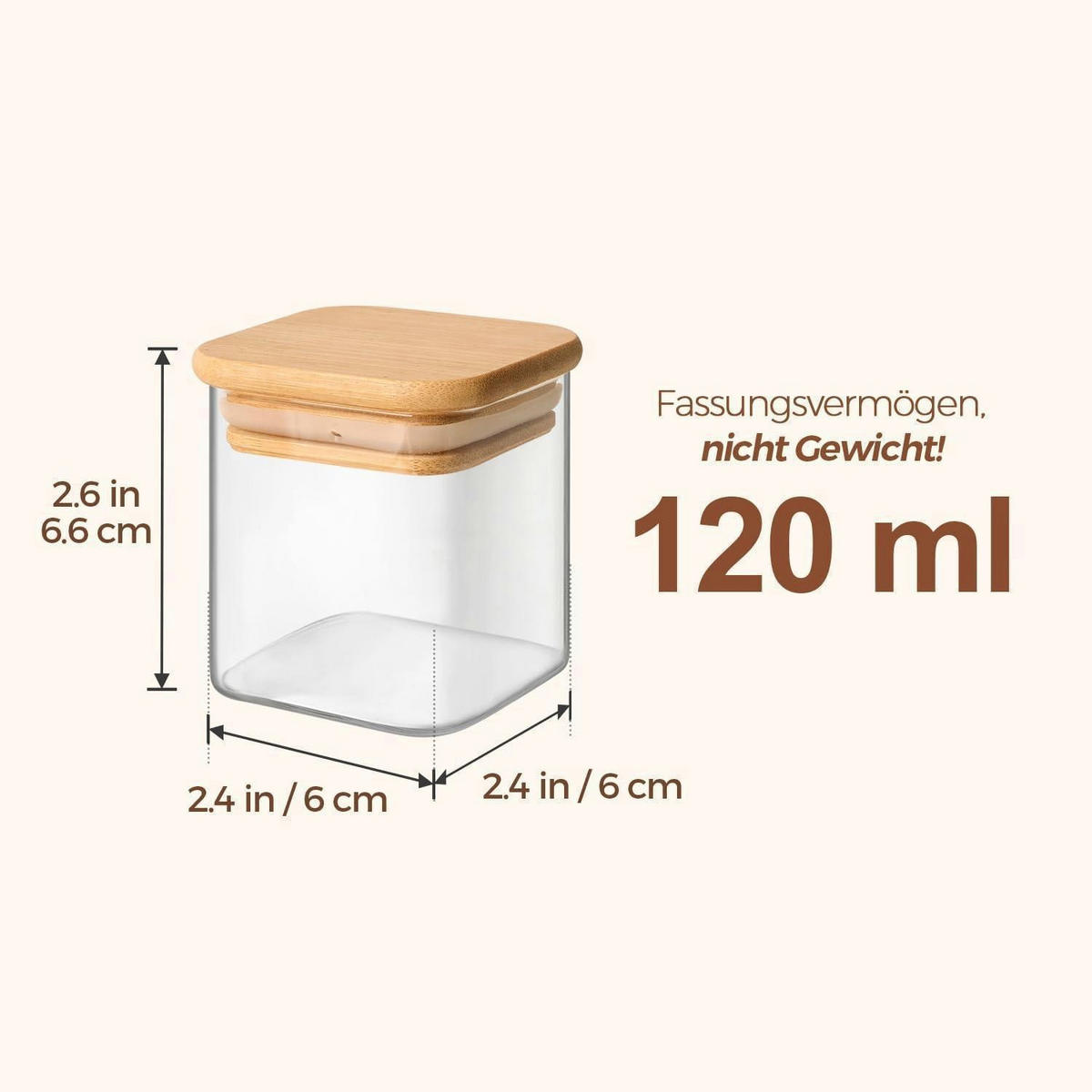 GEWÜRZGLÄSER 16-teiliges Set 120 ml Glas mit Holzdeckel - Multicolor, Glas (6/6.6/6cm)