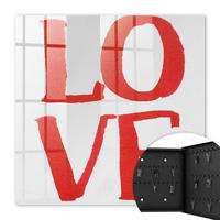 SCHLÜSSELBOX Schwarz 30x30 cm- Türöffnung nach rechts - Rote Liebe - Rot, Metall (30/30/5cm) - TULUP