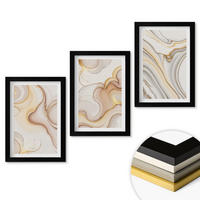 WANDBILDER 3er-Set - 20x30 cm Schwarzer Rahmen - Lineare abstrakte Motive - Schwarz, Kunststoff (20/30cm) - ArtPrintCave