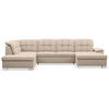 WOHNLANDSCHAFT Jamaal Beige Velours rechtsseitig - Beige/Schwarz, Textil (330/106/212cm) - Selsey