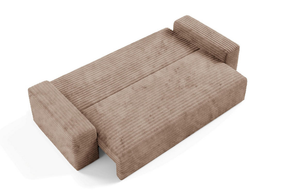 SCHLAFSOFA mit Bettkasten Beige - Beige/Schwarz, Holz/Holzwerkstoff (260/70/102cm) - Furnisell