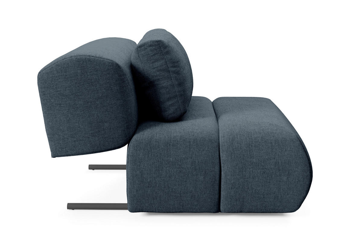 SESSEL ATOMO, Modern Polstersessel Loungesessel, Chenille-Stoff Blau - Blau, Holz/Metall (98/82/134cm) - MASSENO