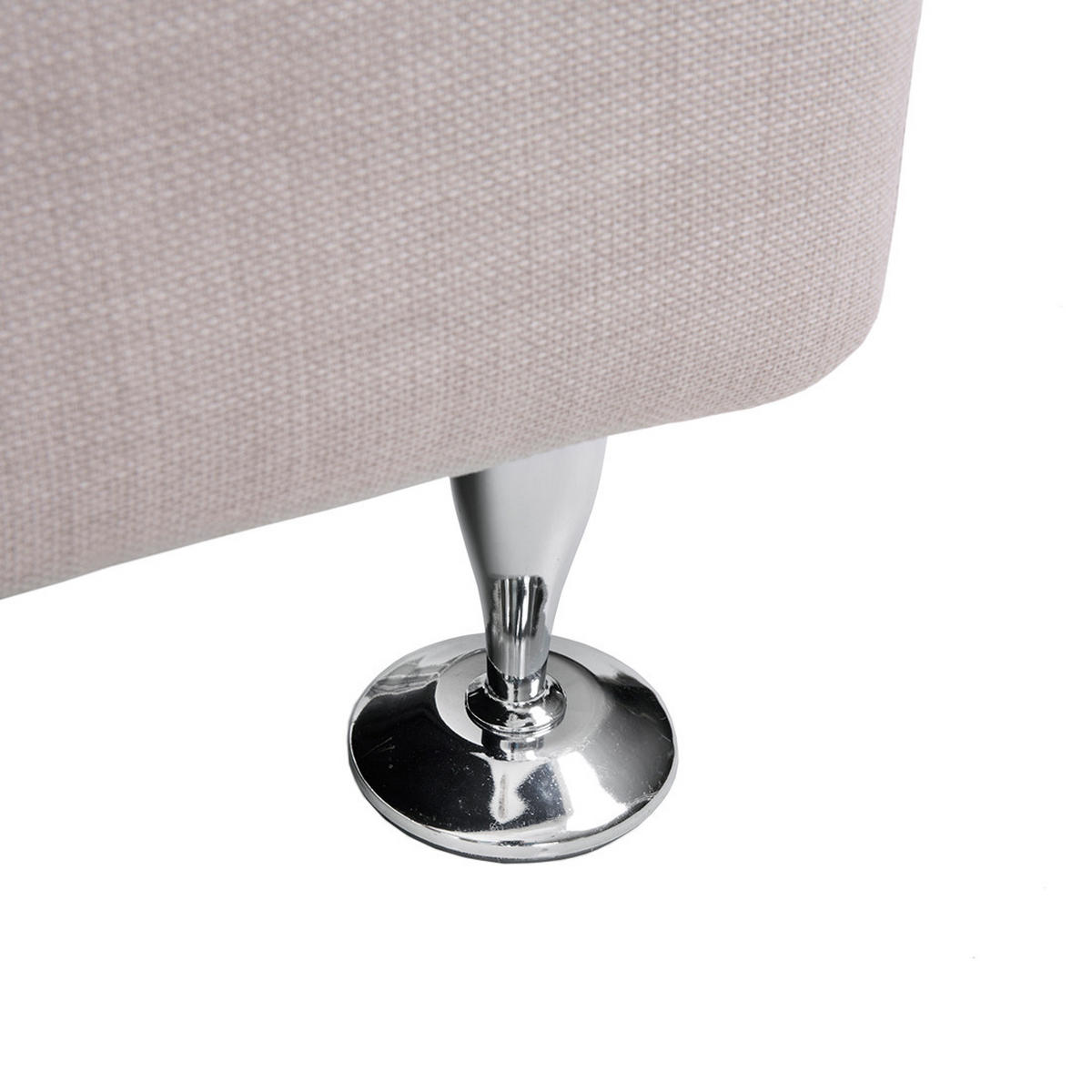 7-SITZER-SOFA mit Ottomane Polyester Beige Rotunde - Beige, Textil (448/76/236cm) - Beliani