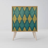 SIDEBOARD POLYGONS, Eichefarben, 57,5x42x77,5 cm, Schräge Buchenholzfüße - Eichefarben/Buchefarben, Holzwerkstoff/Buchenholz (57.5/77.5/42cm) - SpaceRebels