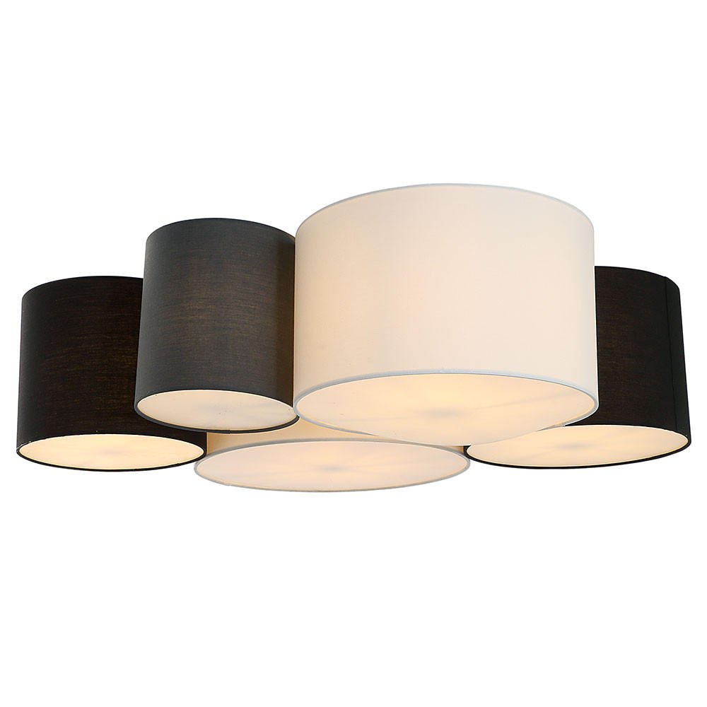 DECKENLEUCHTE Metall Textil Schwarz - Schwarz, Metall (90/76/26cm) - Globo Lighting