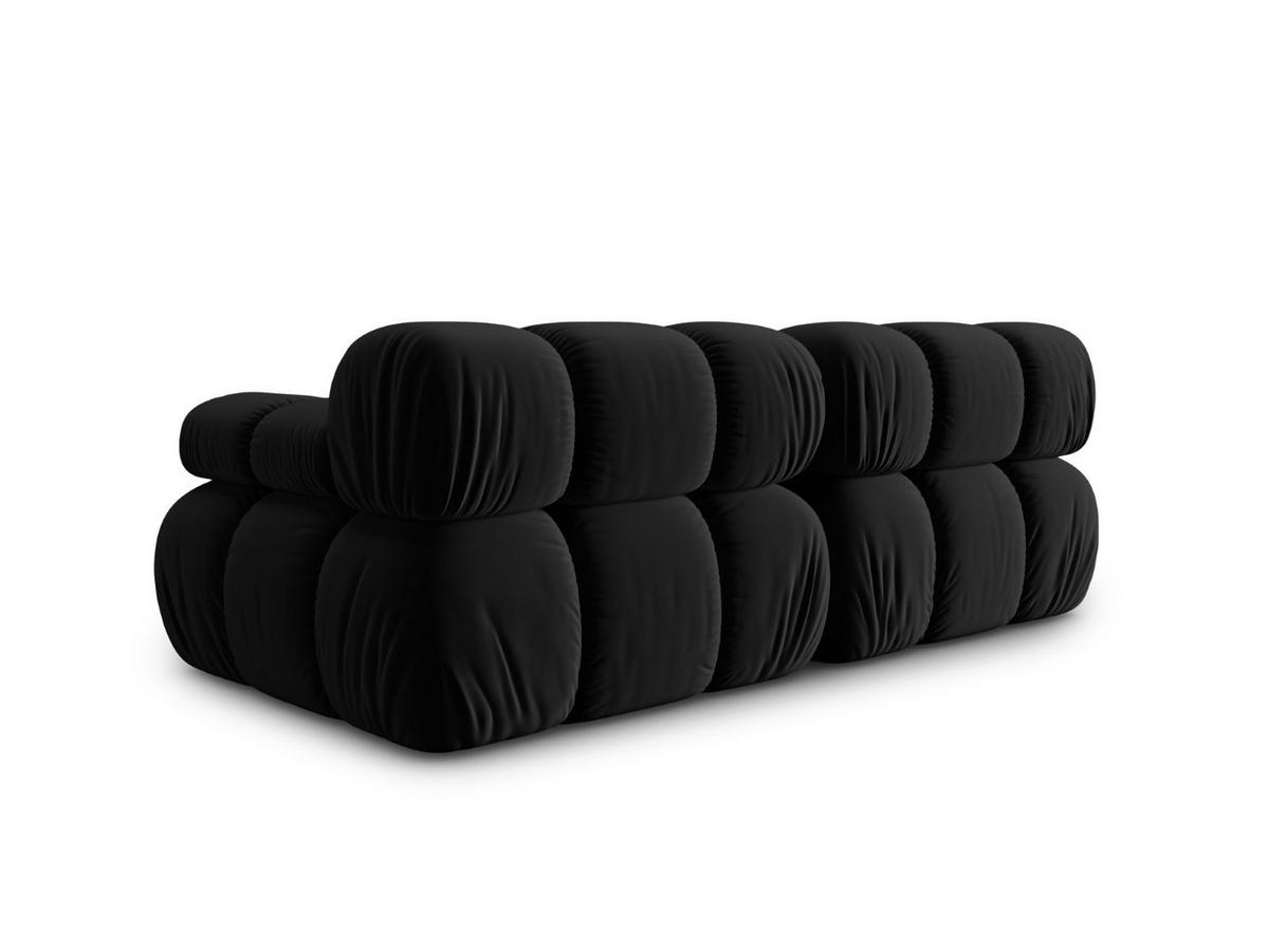 MODULARES-SOFA Bellis aus Samt schwarz 2 Sitzplätze - Schwarz, Textil (94/63/188cm) - Micadoni