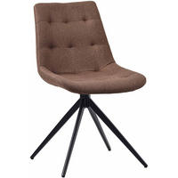 DREHSTUHL Stoff taupe - Taupe/Schwarz, Textil/Metall (48/82/56cm) - CLP