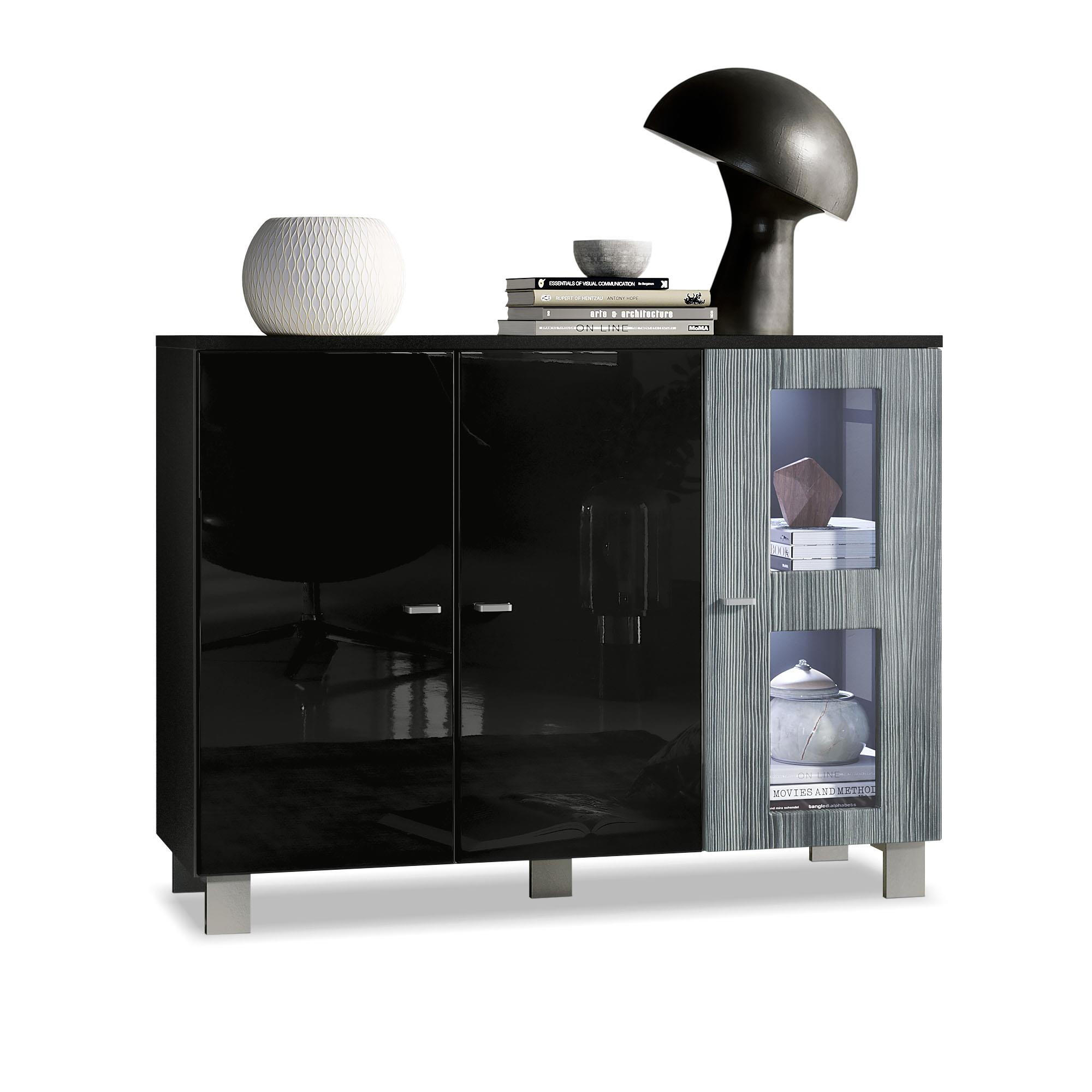 SIDEBOARD Denjo Tür in Avola-Anthrazit - Anthrazit, Holzwerkstoff (107/81/35cm) - Vladon