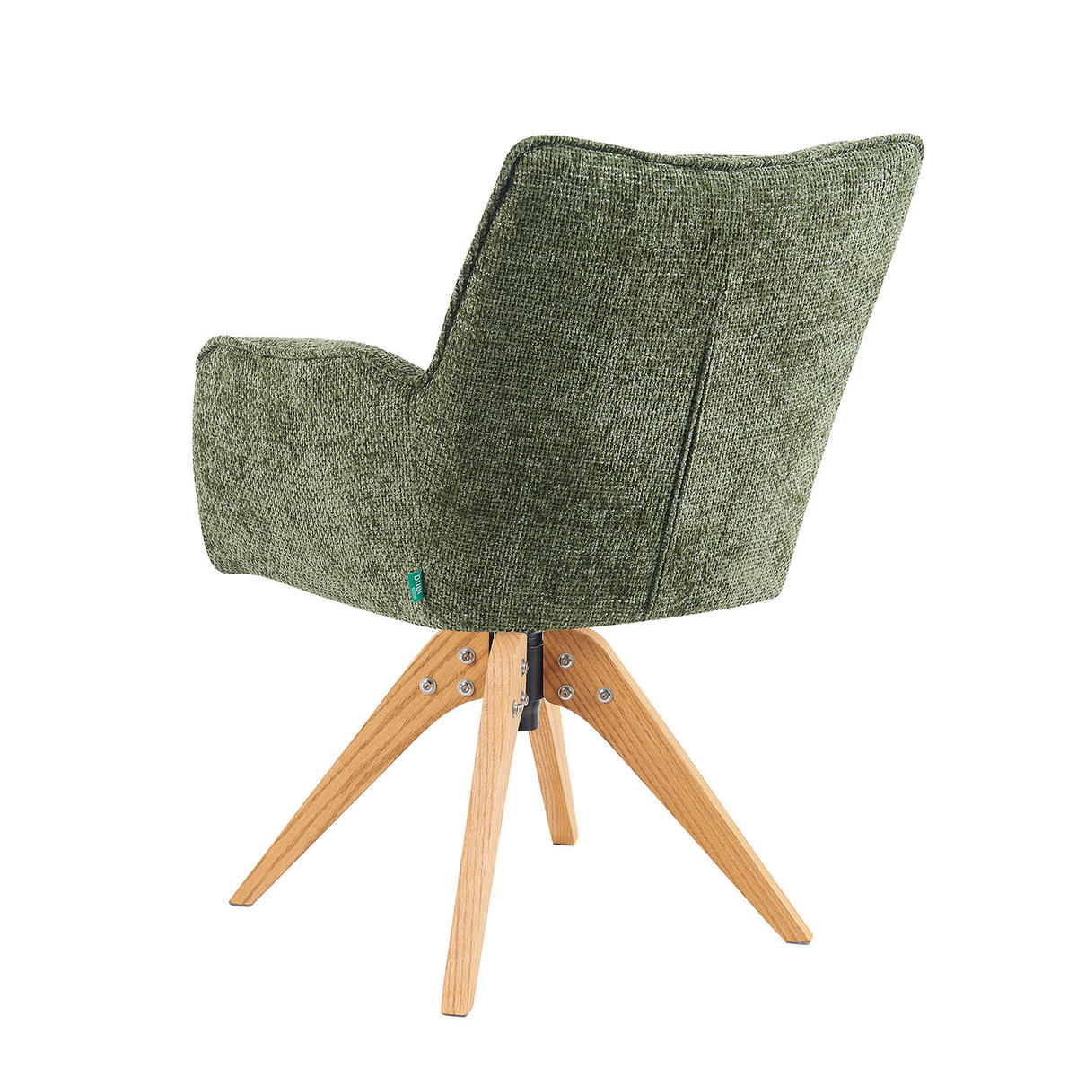 DREHSTUHL Mika-Theo - Honigeiche/Grün, Eichenholz/Holz (59/84/66cm) - DUBI Möbel
