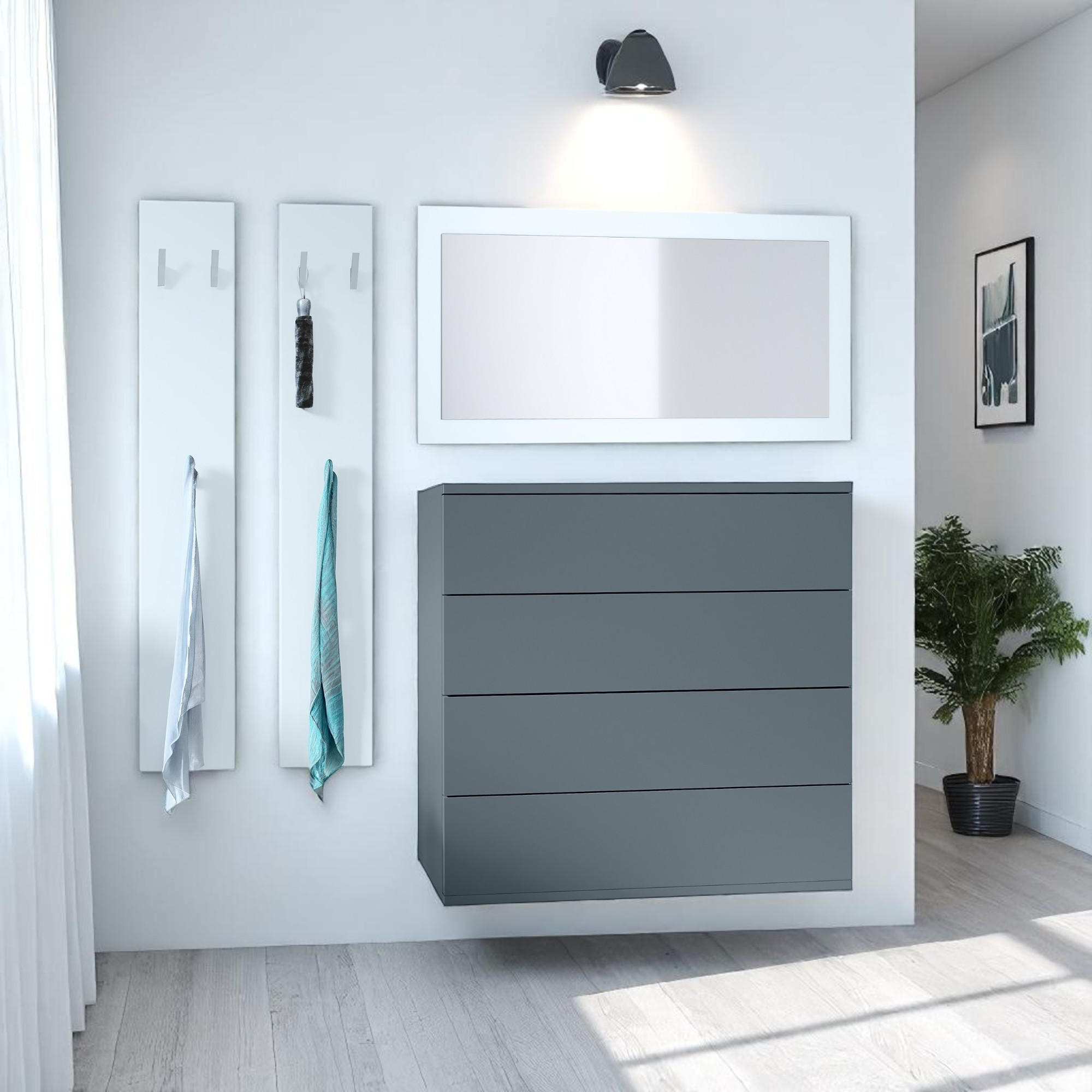 GARDEROBE Horizon Anthrazit - Anthrazit, Holzwerkstoff (142/146/35cm) - Vladon