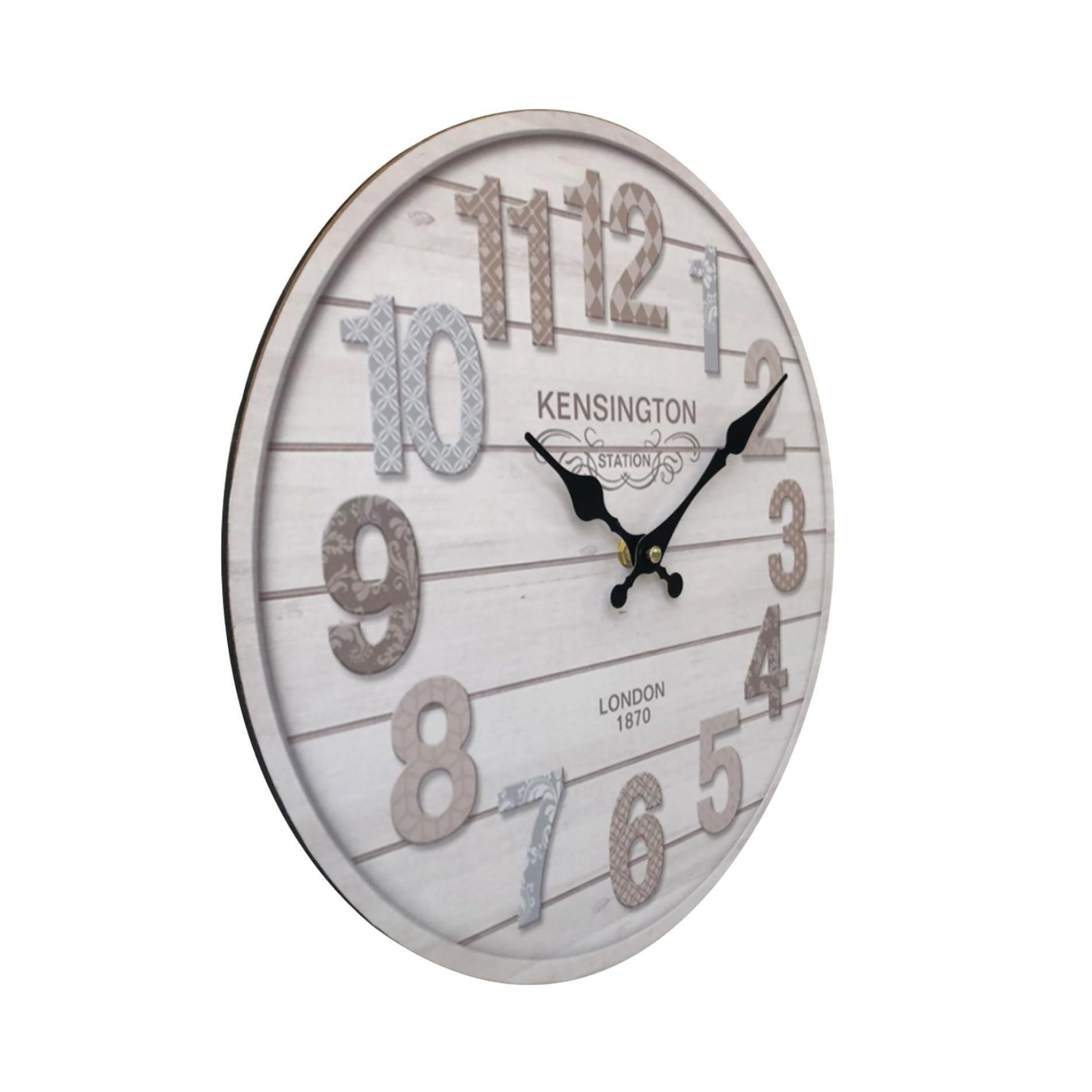 WANDUHR Weiß 4/34/34 cm - Weiß, Holzwerkstoff (4/34/34cm) - Mobili Rebecca