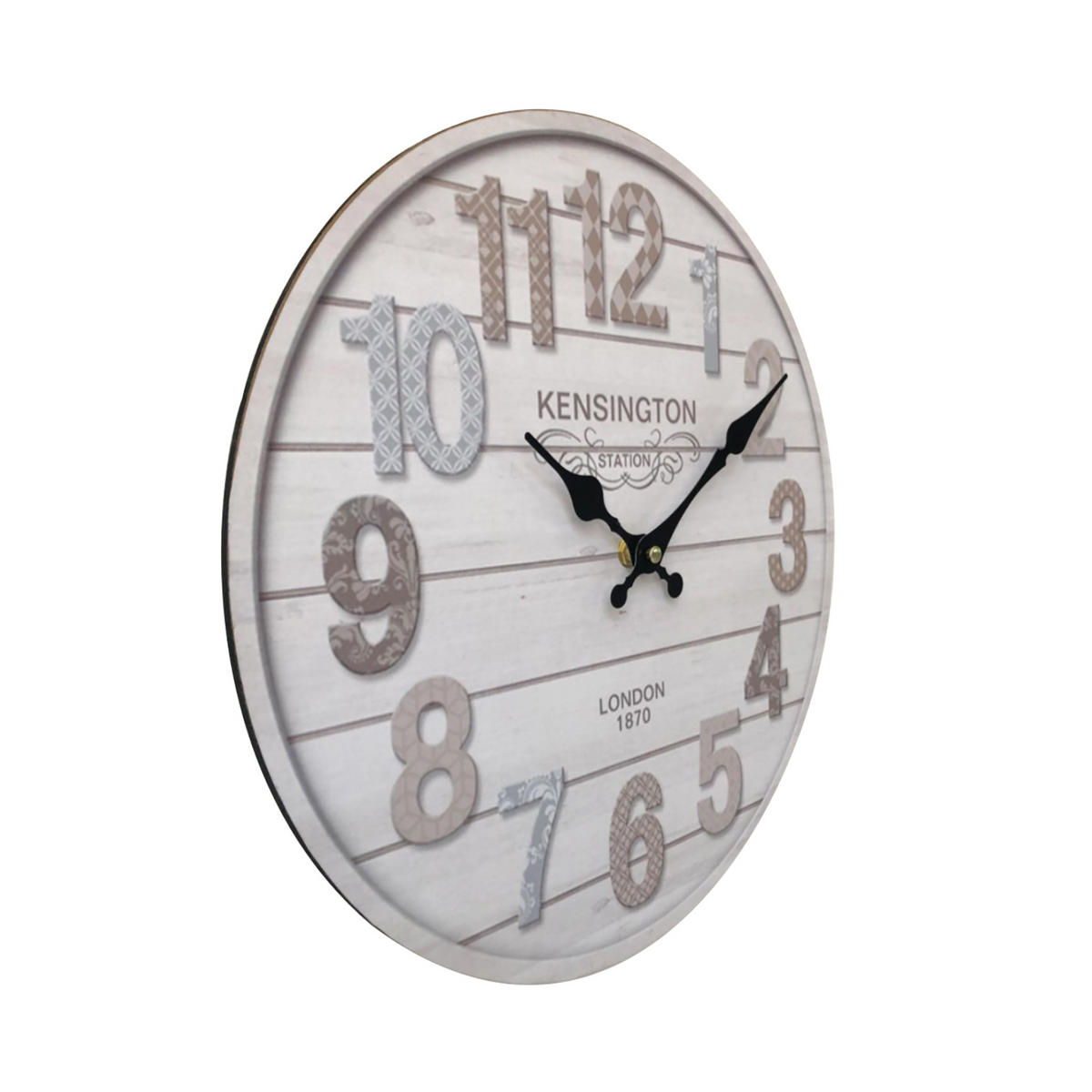 WANDUHR Weiß 4/34/34 cm - Weiß, Holzwerkstoff (4/34/34cm) - Mobili Rebecca