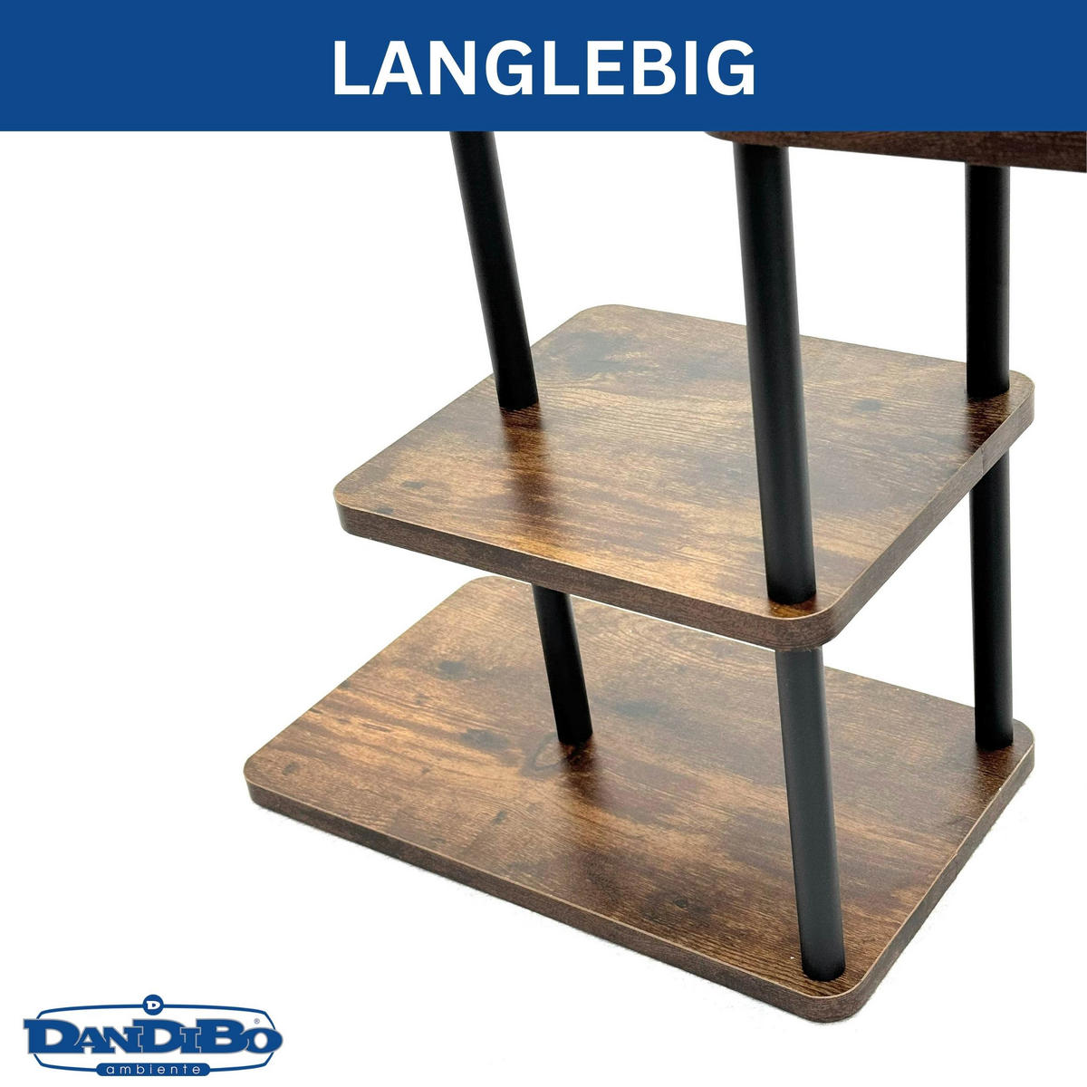 BLUMENTREPPE 6 Etagen Metall/Holz Schwarz 96/22/100 cm - Schwarz, Metall (96/100/22cm) - DanDiBo