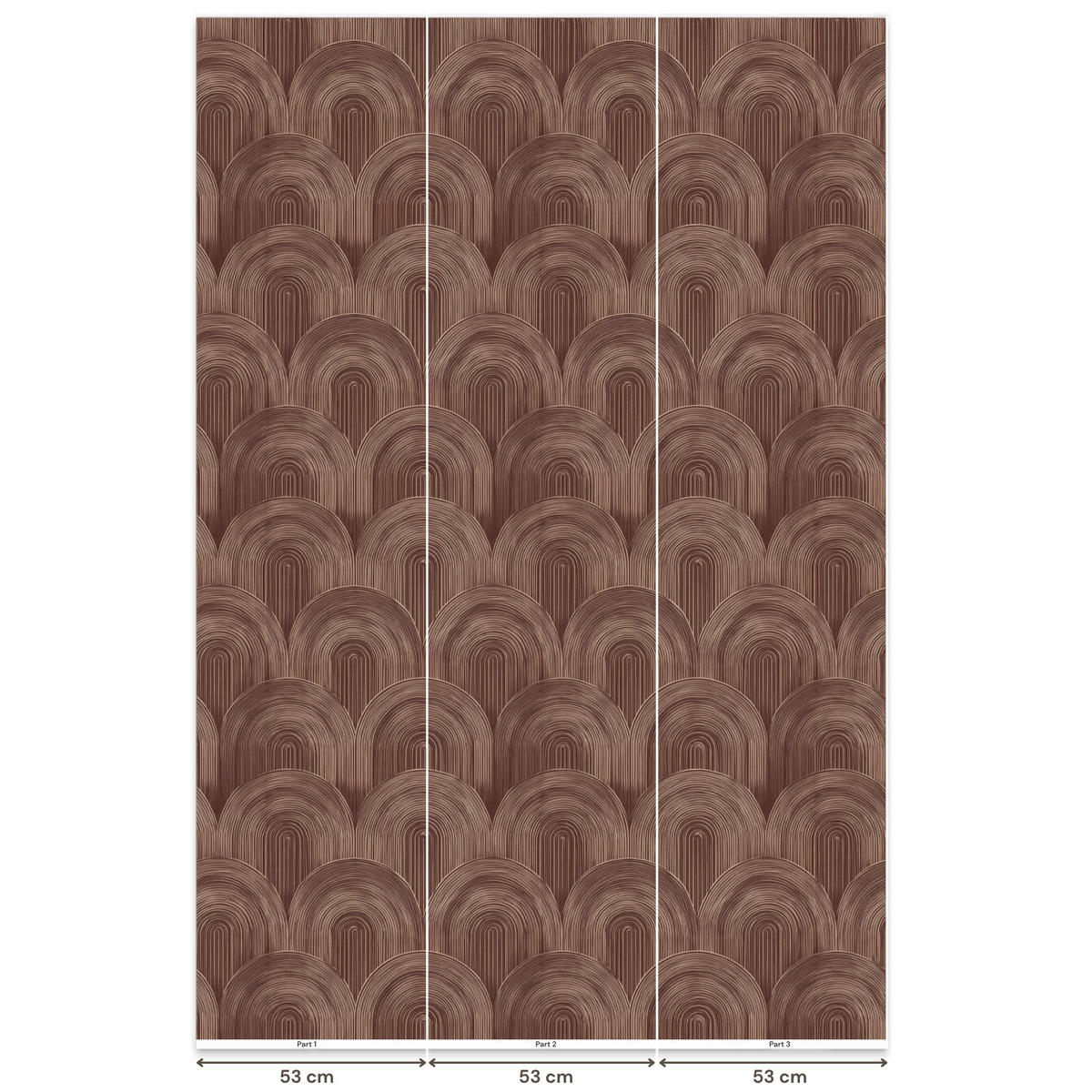 TAPETE - Rhythmic - Aufschlag - Braun - 160x240 cm - Dunkelbraun, Papier (160/240cm) - OnlyWow