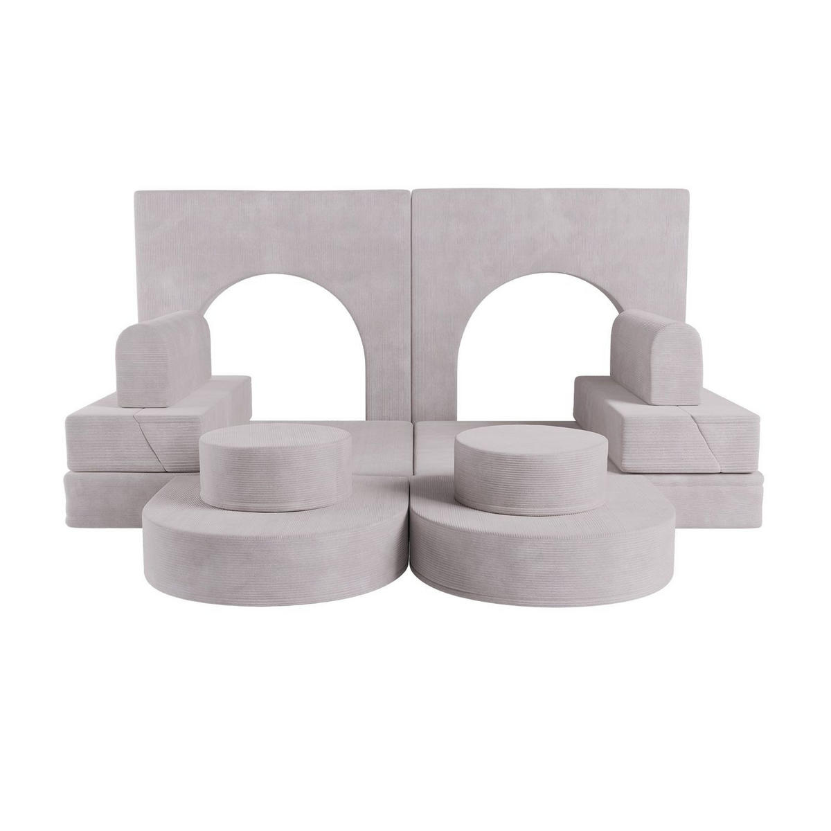 KINDERSOFA Kayo cord beige - Beige, Textil (150/50/75cm) - Juskys