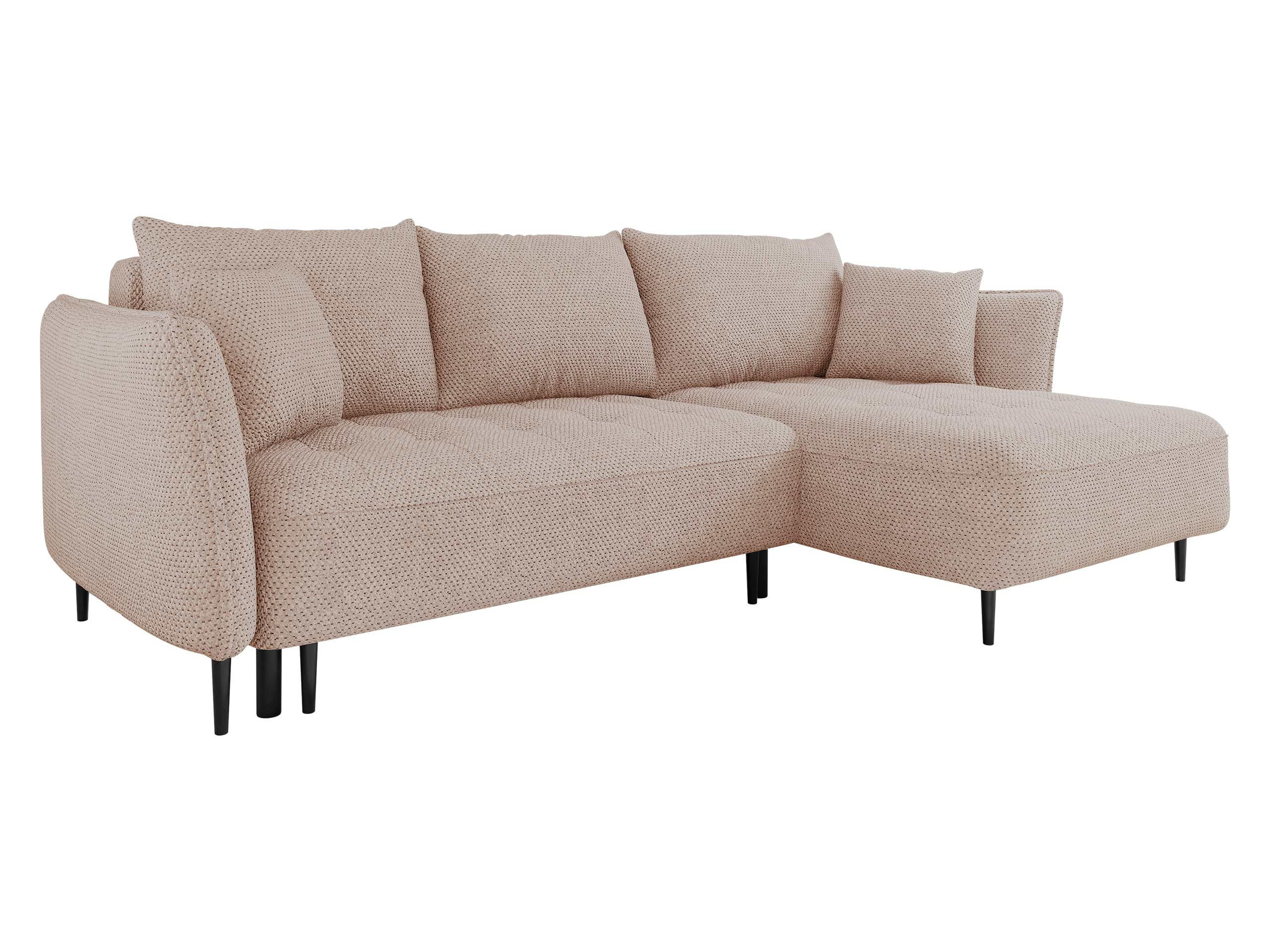 ECKSOFA Bari, Seite: Rechts - Beige/Schwarz, Holz/Textil (276/158cm) - MIRJAN24