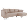 ECKSOFA Bari, Seite: Rechts - Beige/Schwarz, Holz/Textil (276/158cm) - MIRJAN24
