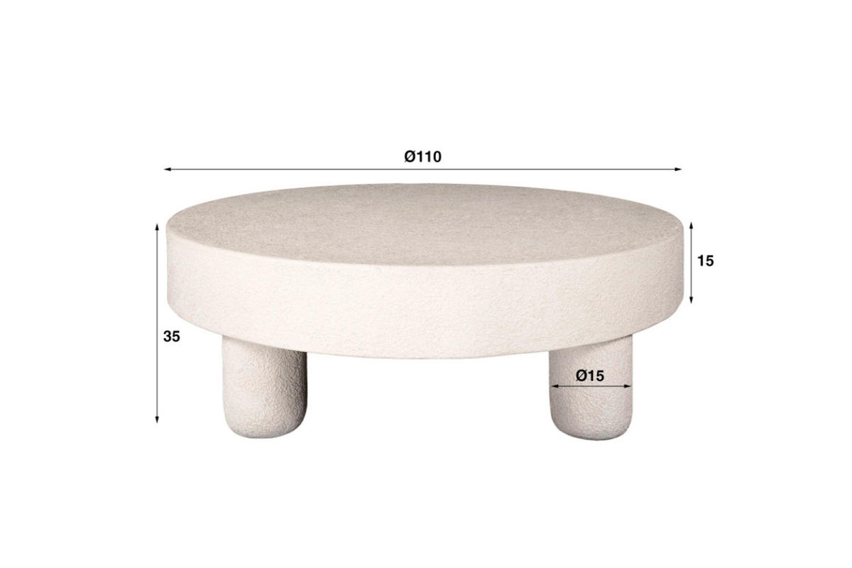 COUCHTISCH PECOS Weiß Marmor - Weiß, Stein (110/110/35cm) - KAWOLA