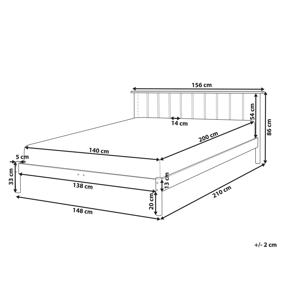 HOLZBETT 140/200cm Heller Holzfarbton Barret - Hellbraun, Holz (140/200cm) - Beliani