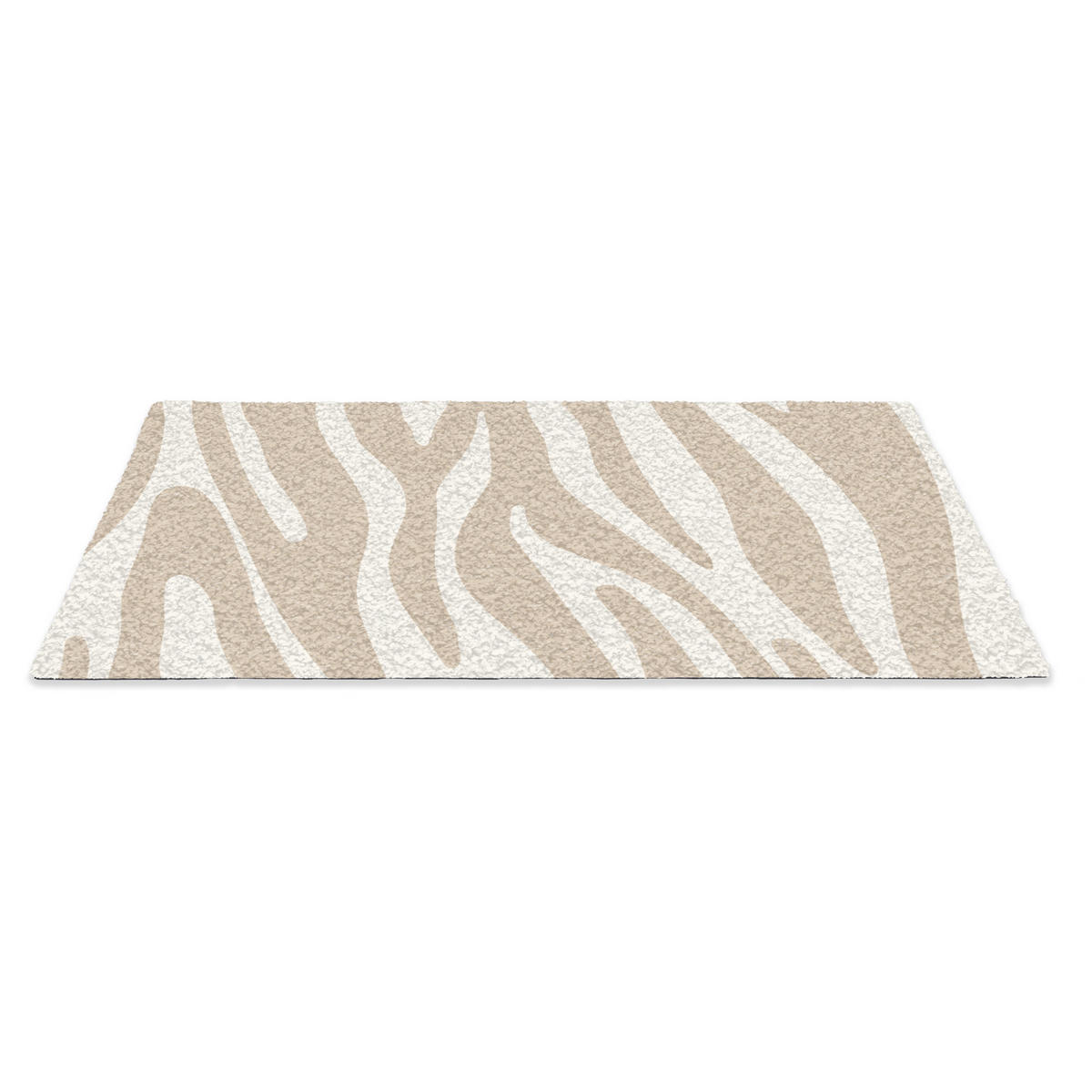 FUSSMATTE Zebramuster - Beige - Weiß - Tiermuster 90x60 cm - Beige, Kunststoff (90/0.4cm) - MuchoWow