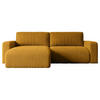 ECKSOFA mit Schlaffunktion und Bettkasten KLEEA-L - 247x143x83 cm Senfgelb Cord - Gelb/Schwarz, Holzwerkstoff/Kunststoff (247/143cm) - ALTDECOR