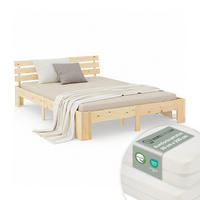 HOLZBETT Natur 160/200 cm Doppelbett mit Matratze - Naturfarben, Holz (160/200cm) - Homestyle4u