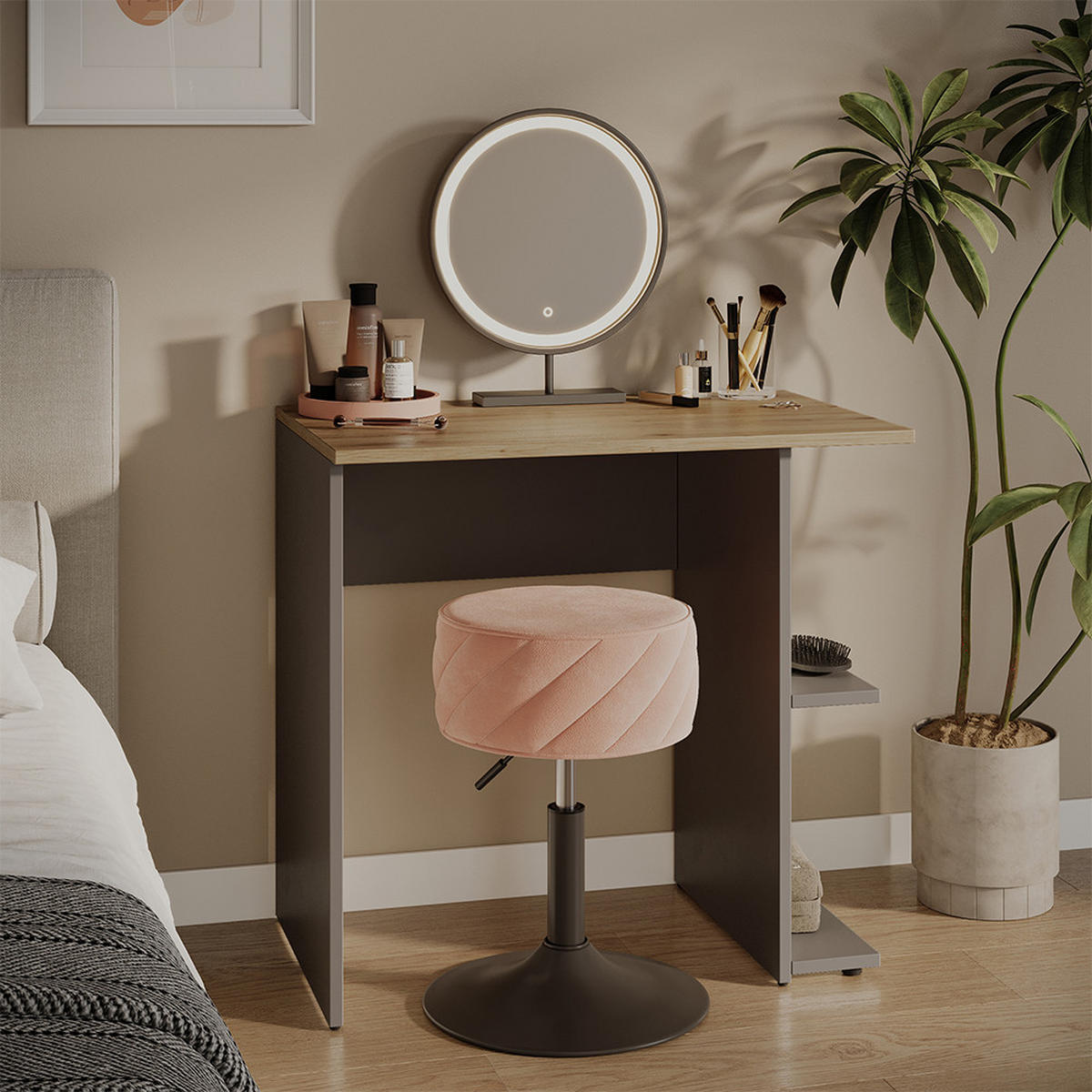 PSACÍ STŮL Simple Antracit 80 x 50 cm - antracitová, kompozitní dřevo (50/80/76cm) - Vicco