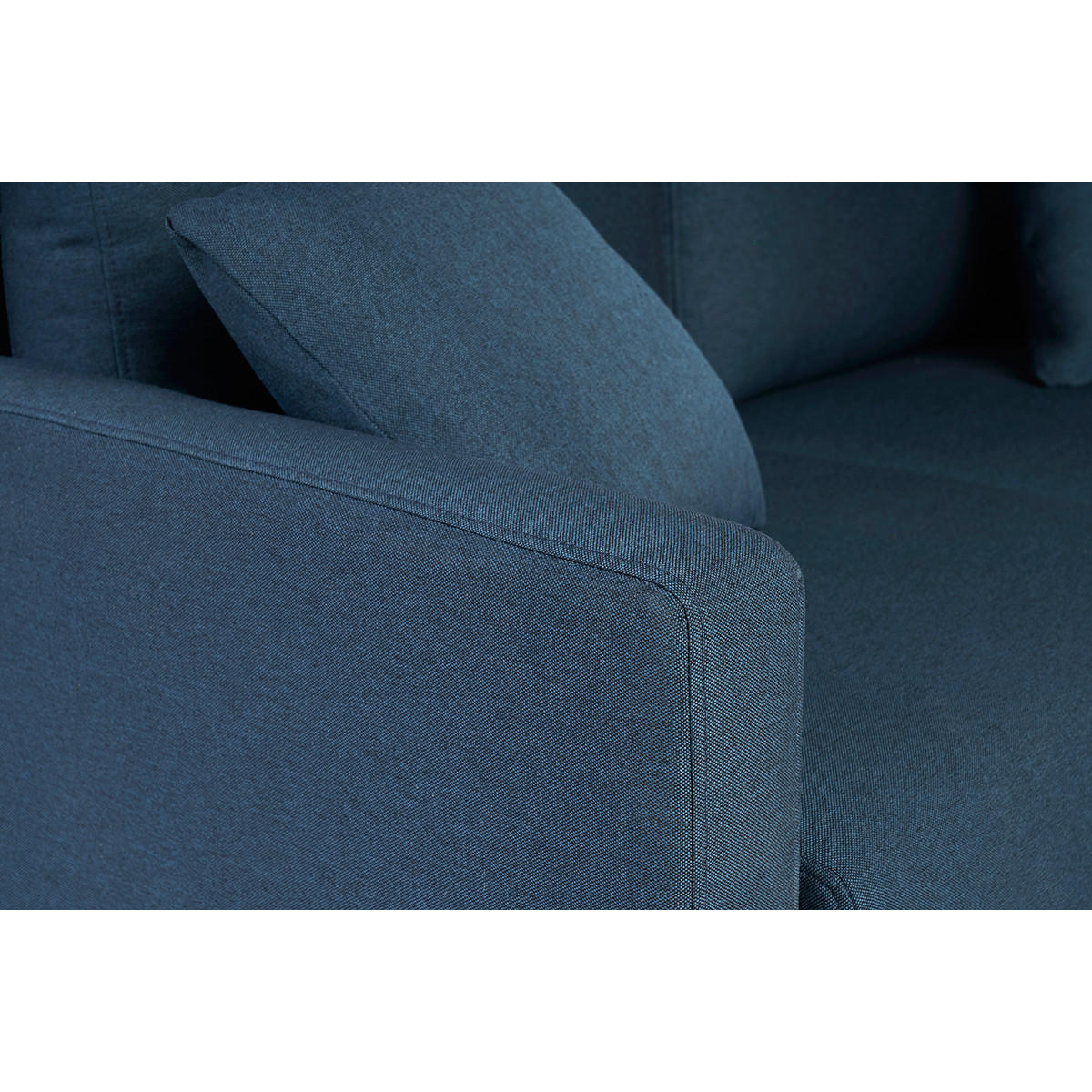 SOFA 2-Sitzer Stoff Dunkelblau Holz Dunkel MUNIK - Blau, Textil (137/81/75.5cm) - Miliboo