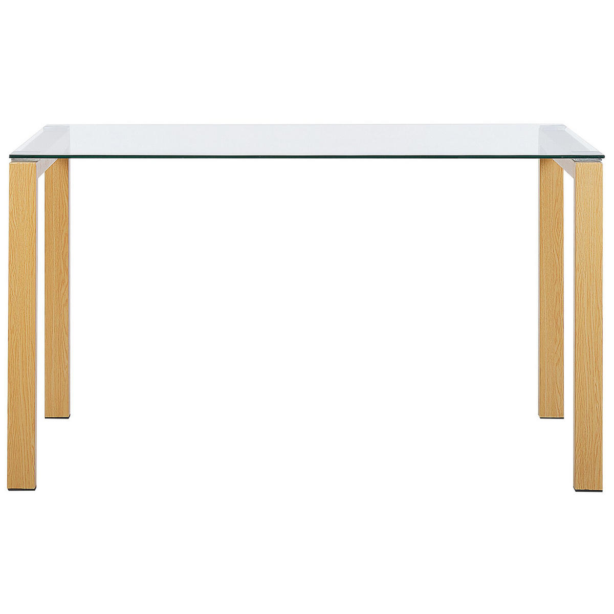ESSTISCH 130/80/75 cm Transparent, Hellbraun Rechteckig Tavira - Transparent, Glas (130/80/75cm) - Beliani