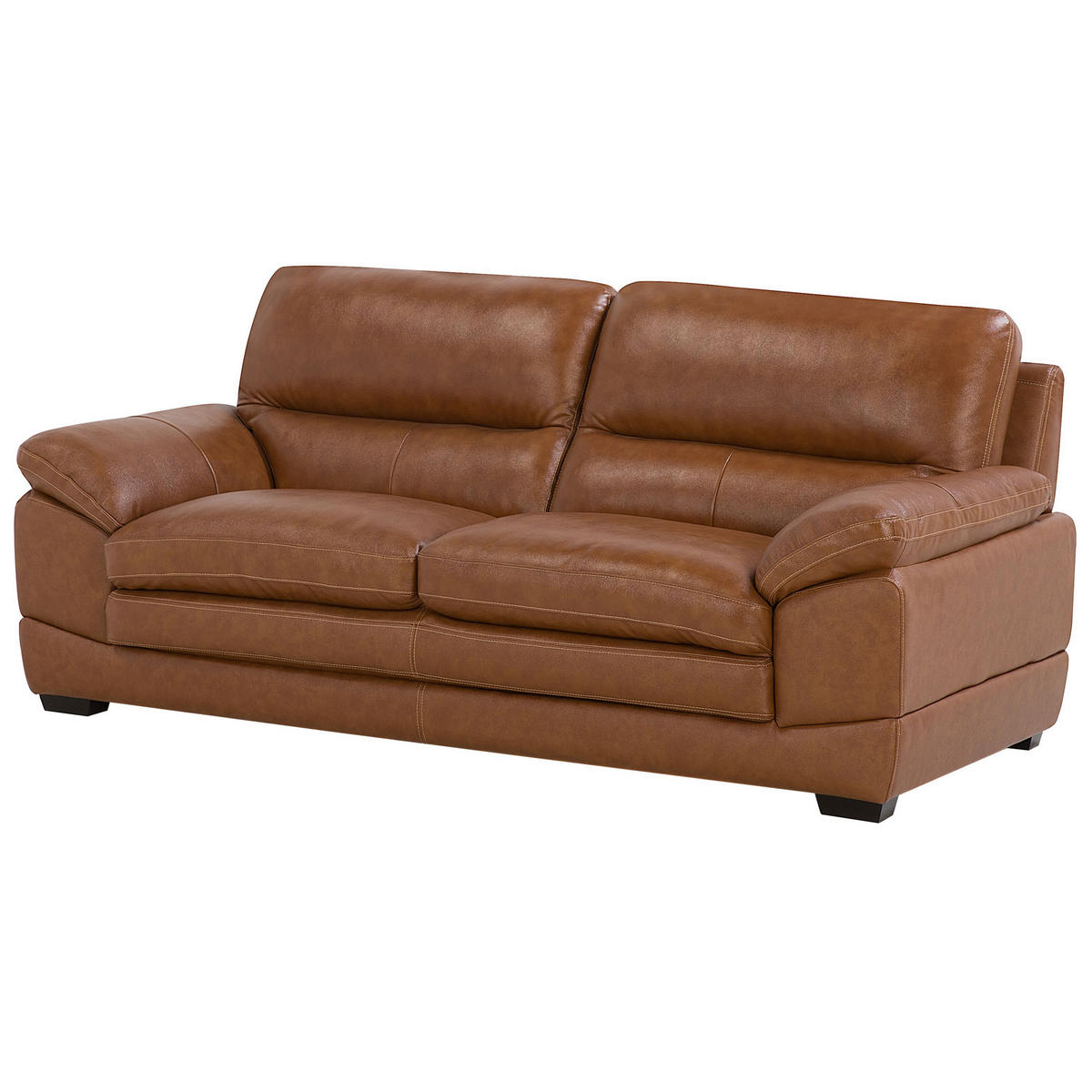SOFA-SET 4-sitzer Leder Braun Horten - Braun, Leder/Kunststoff (200/89/85cm) - Beliani