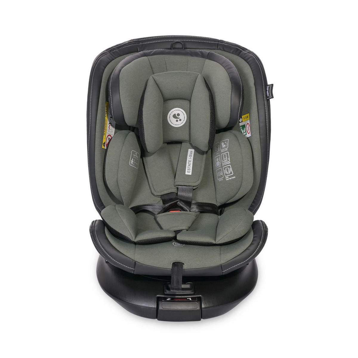 KINDERSITZ Estate i-Size grün (40-150cm) Isofix, Stützbein, Sitz 360° drehbar - Grün, Kunststoff (47/62/52cm) - Lorelli