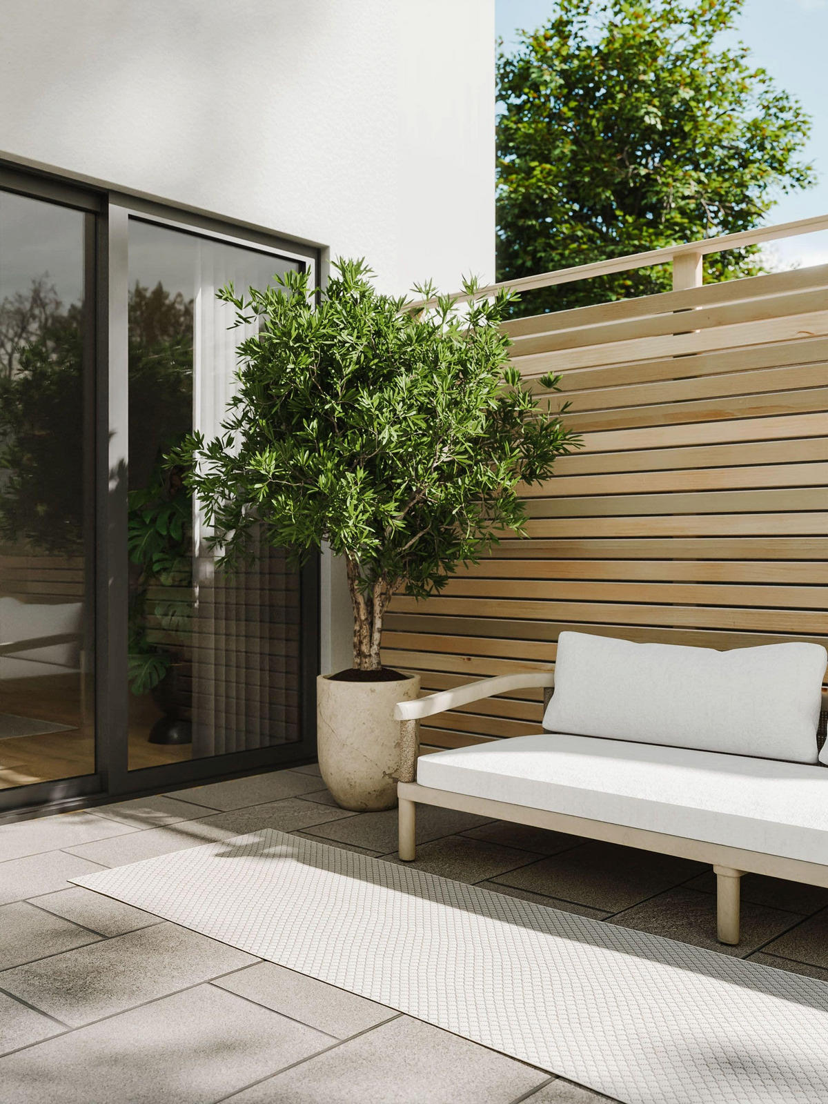 OUTDOORTEPPICH Lou Weiß 80x300 cm - Weiß, Kunststoff (80/300cm) - benuta