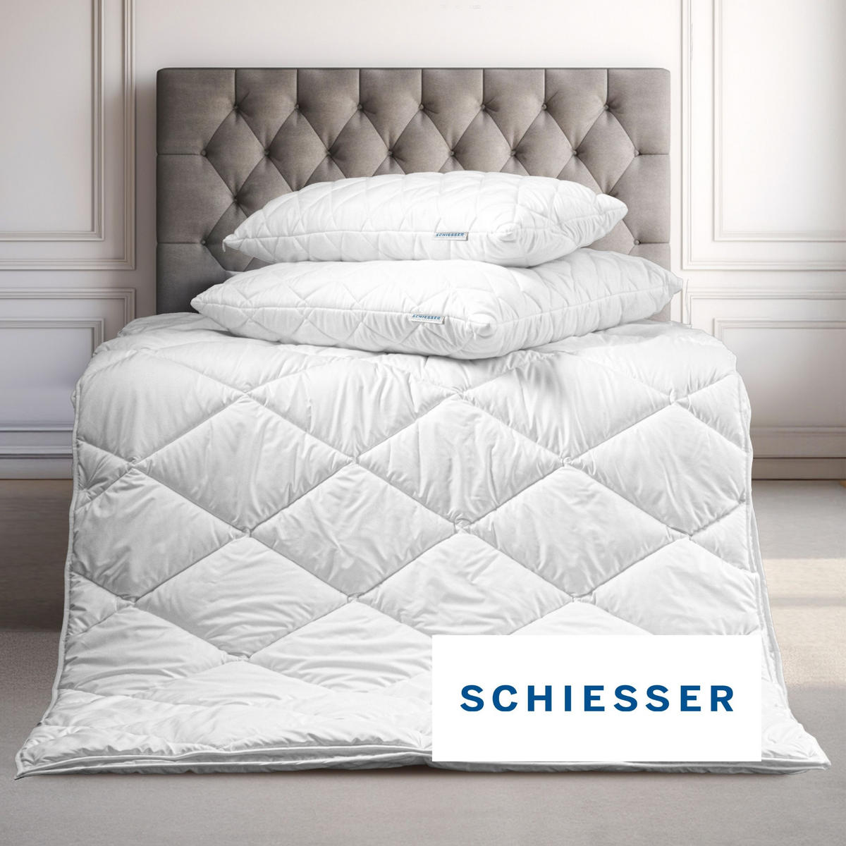 BETTDECKENSET 4-Jahreszeiten Lykke - 2-teilig - 135 x 200 cm - Weiß - Weiß, Textil (135/200cm) - SCHIESSER