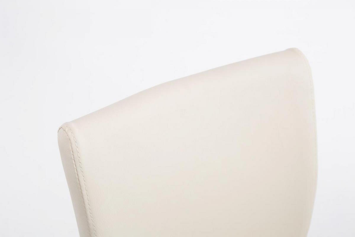 BARHOCKER Lederlook creme - Chromfarben/Creme, Textil/Metall (38.5/95/47cm) - CLP