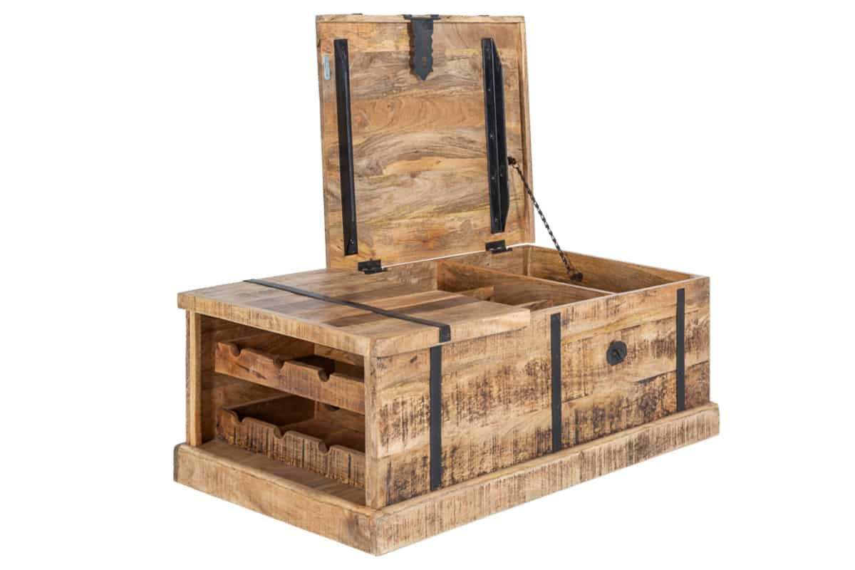 COUCHTISCH BODEGA Mango rechteckig Natur 100cm - Schwarz/Braun, Holz (60/100/40cm) - riess-ambiente