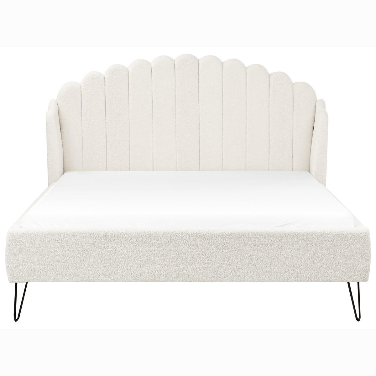 POLSTERBETT mit Lattenrost 140x200 cm Weiß Ambillou - Creme, Textil (140/200cm) - Beliani