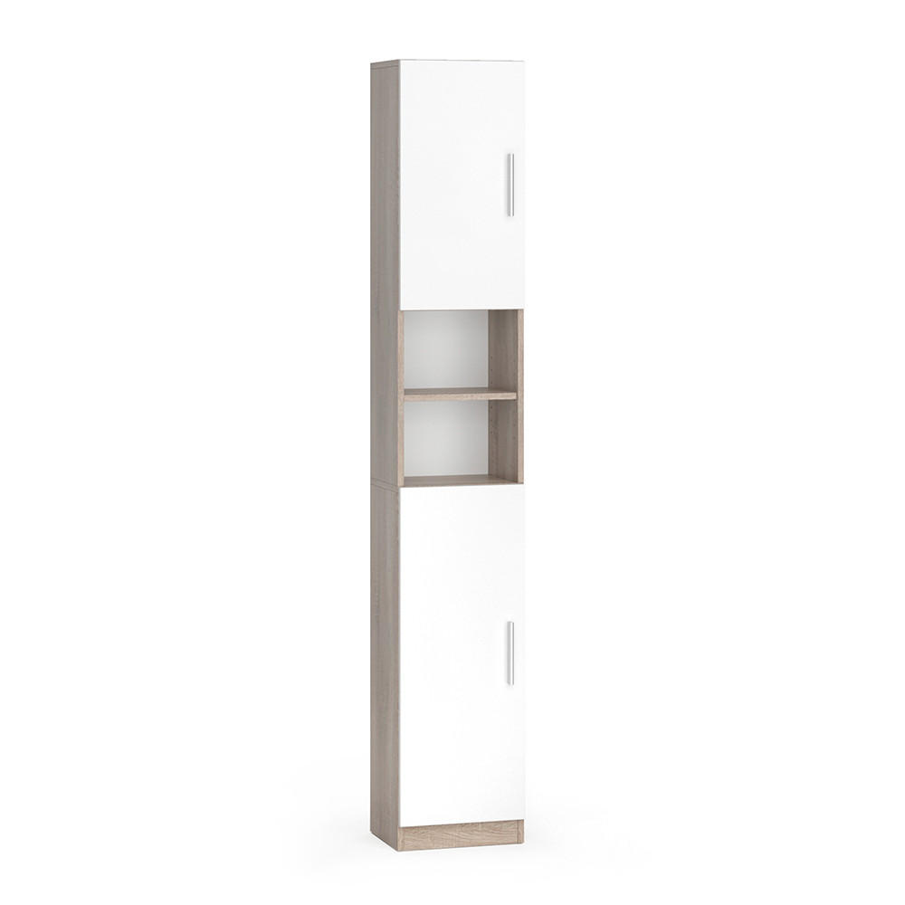 BADSCHRANK Luis Sonoma 32 x 190 cm - Braun/Sonoma Eiche, Holzwerkstoff (32/190/25.8cm) - Vicco