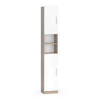 BADSCHRANK Luis Sonoma 32 x 190 cm - Weiß/Sonoma Eiche, Holzwerkstoff (32/190/25.8cm) - Vicco