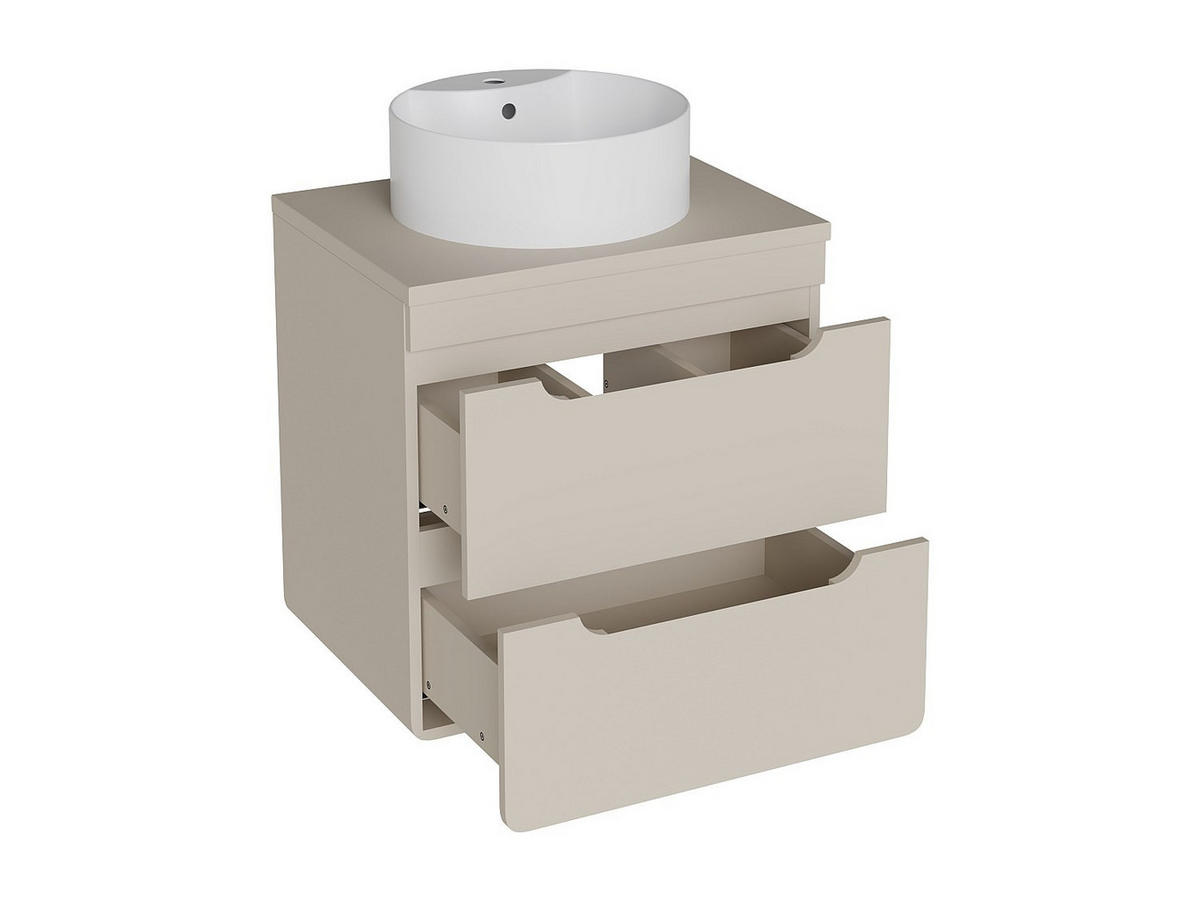 EINZELWASCHTISCH - 60 cm x 46 cm - Holz, Platte - Beige - ARUBA - Beige, Holz (60/59/46cm) - Vente-Unique